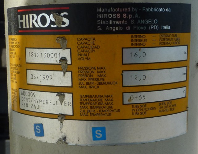 Filtro di linea per aria compressa  Hiross HFN 240 - Plastin Gold